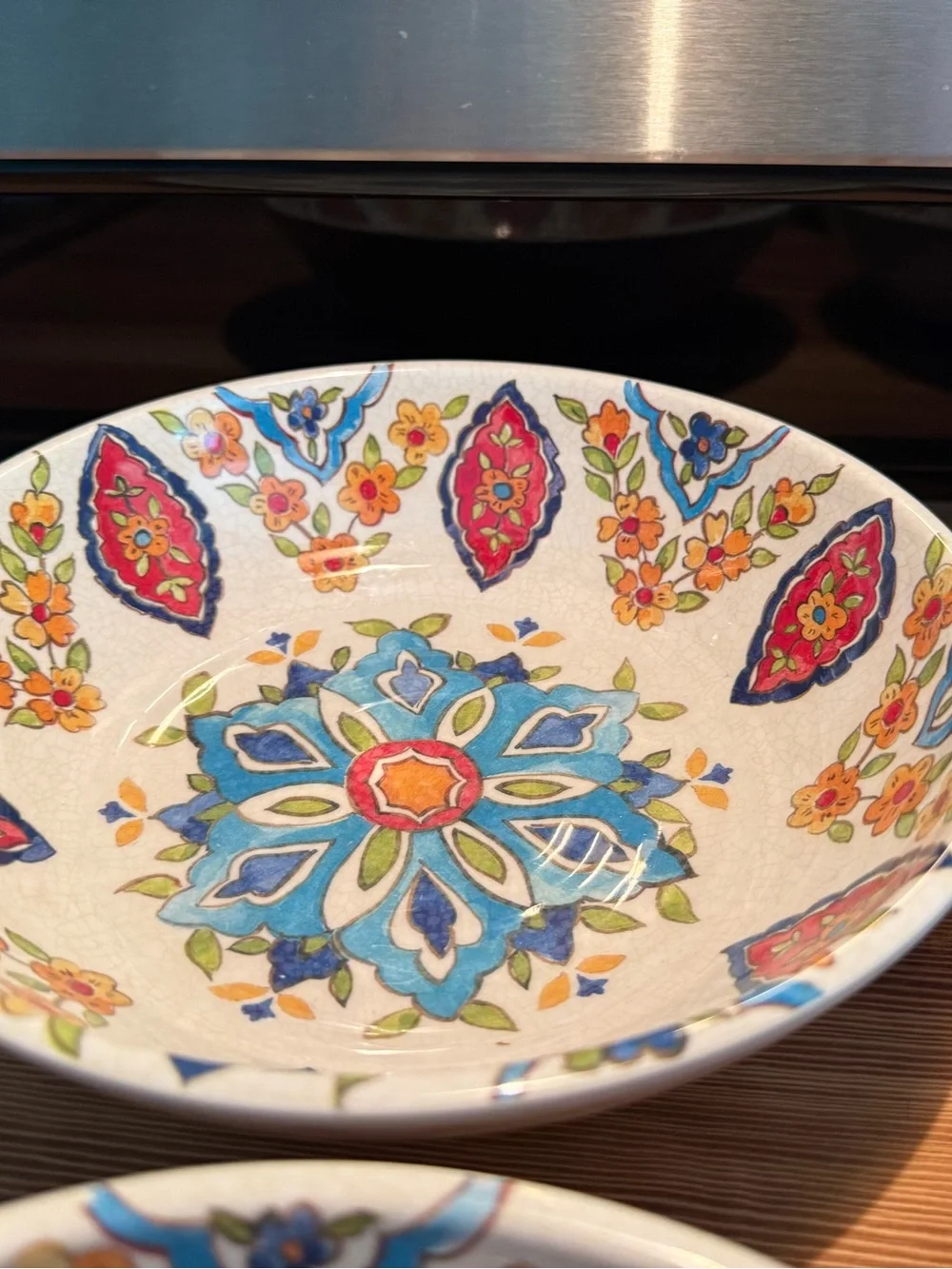 S/4 Williams Sonoma Iznik Tile Indoor/Outdoor Melamine Bowls, 2016